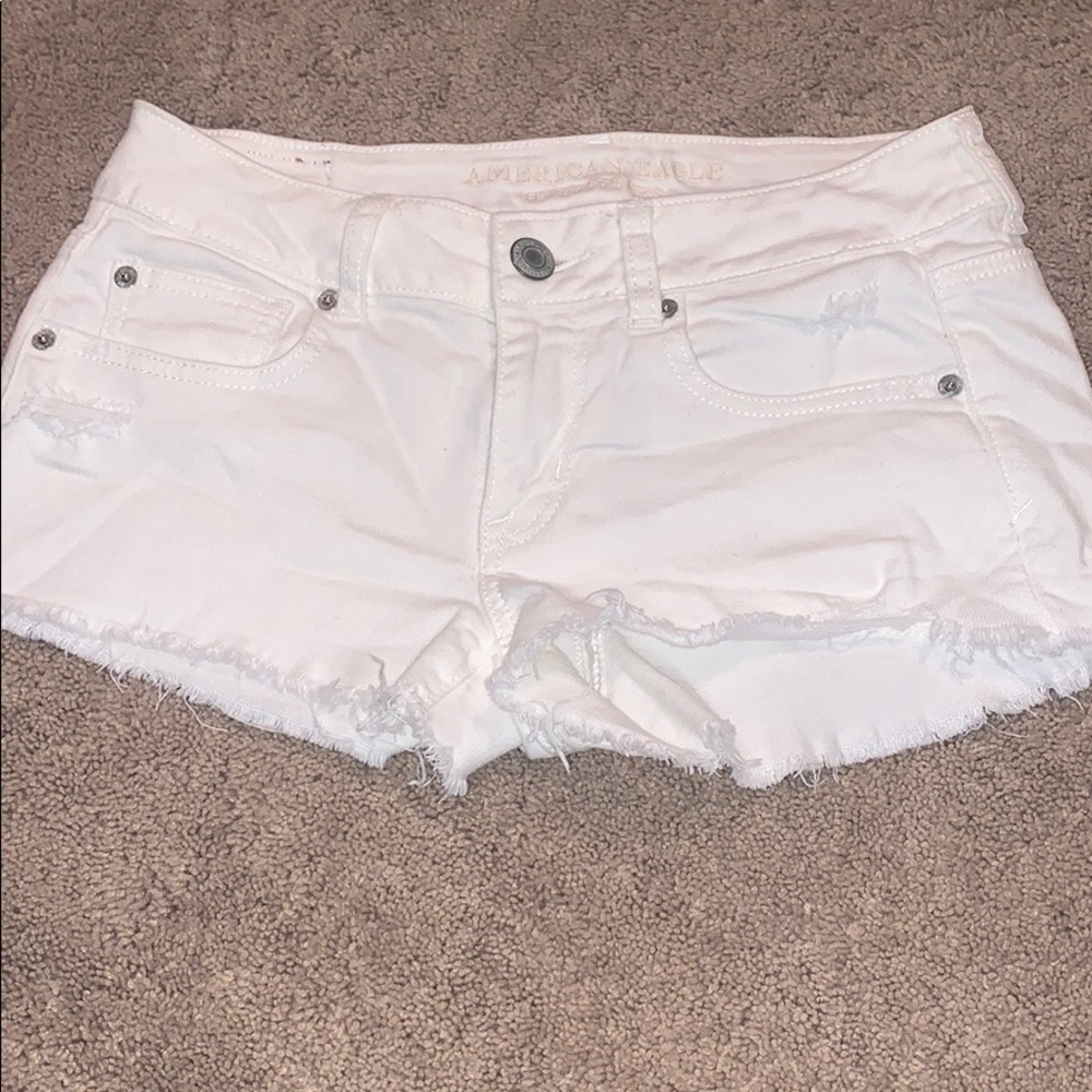 White jean shorts